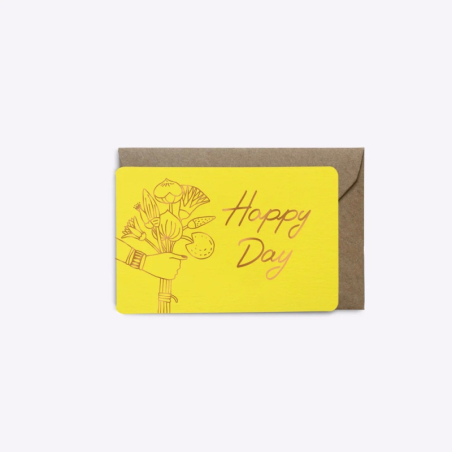 Mini-carte Happy Days - jaune - Les Éditions du Paon