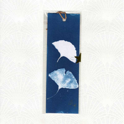 Marque-page cyanotype Ginko - 2 feuilles