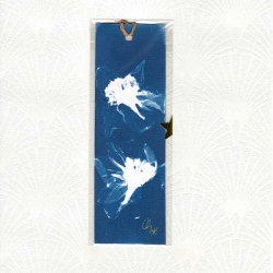 Marque-page cyanotype - 2 fleurs