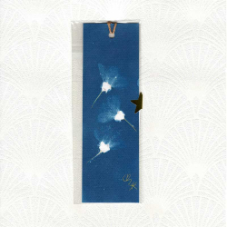 Marque-page cyanotype - 3 fleurs
