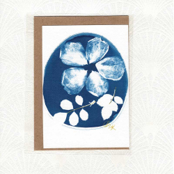 Carte cyanotype Rose